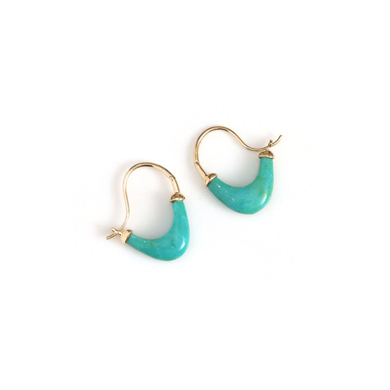 The Chaand Turquoise Crescent Hoop Earrings