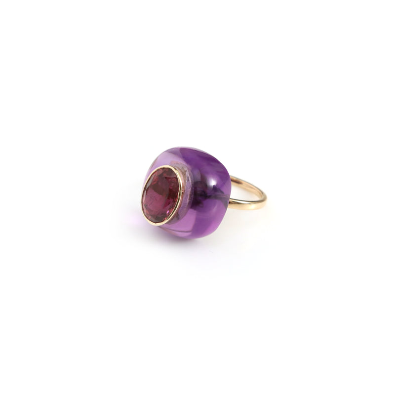 The Jamun Amethyst & Pink Tourmaline Ring