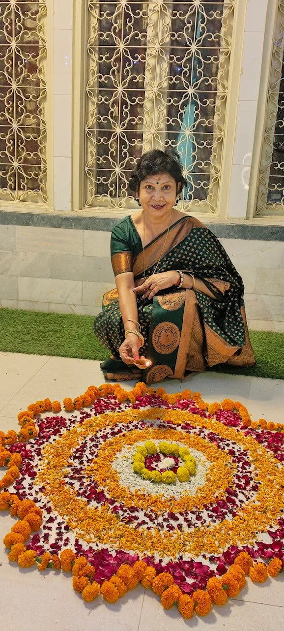 Nand Rani Tandon wearing her Carat & Kin jewellery