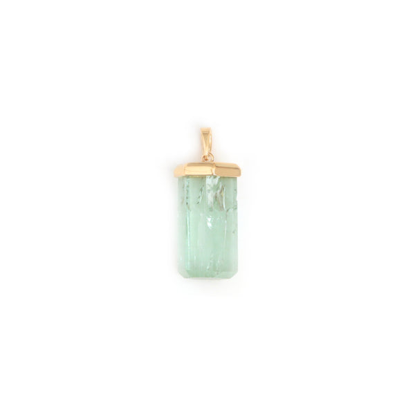 The Shabnam Carved Crystal & Pink Tourmaline Flower Pendant