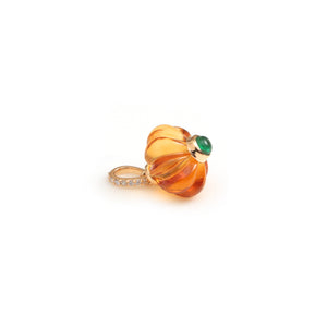 The Diya Carved Citrine & Emerald Pendant