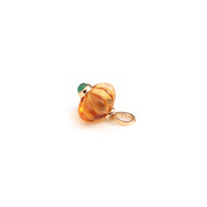 The Diya Carved Citrine & Emerald Pendant