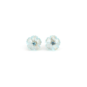The Sarson Carved Lemon Quartz & Emerald Flower Earrings