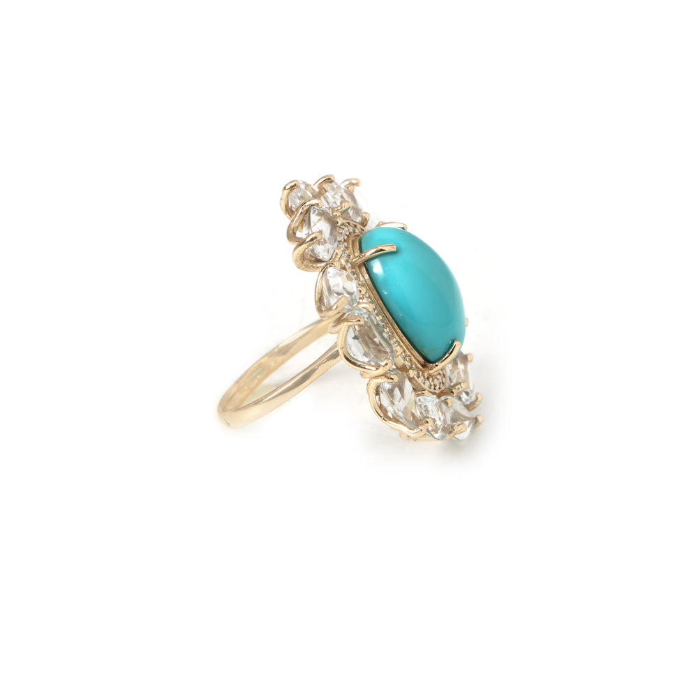 The Sagar Turquoise & Aquamarine Cluster Ring
