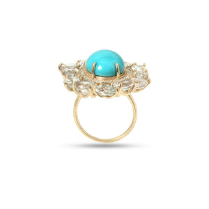 The Sagar Turquoise & Aquamarine Cluster Ring