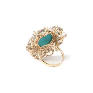The Sagar Turquoise & Aquamarine Cluster Ring