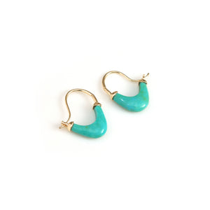 The Chaand Turquoise Crescent Hoop Earrings