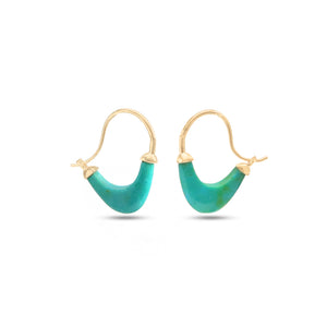 The Chaand Turquoise Crescent Hoop Earrings