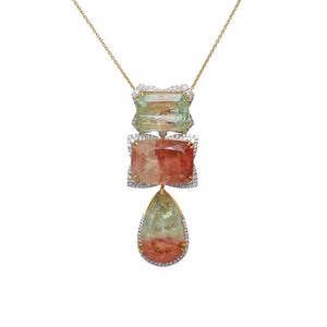The Sandhya Bi-Colour Tourmaline & Diamond Necklace