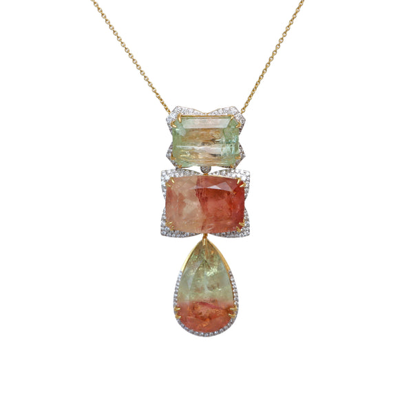 The Sandhya Bi-Colour Tourmaline & Diamond Necklace