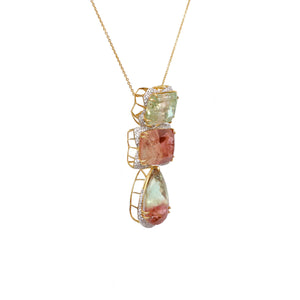 The Sandhya Bi-Colour Tourmaline & Diamond Necklace