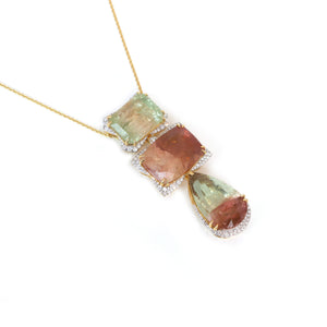 The Sandhya Bi-Colour Tourmaline & Diamond Necklace