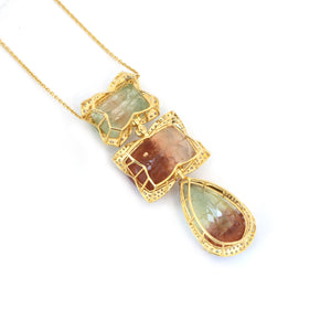 The Sandhya Bi-Colour Tourmaline & Diamond Necklace