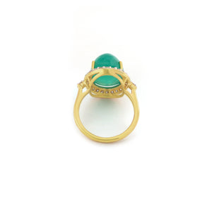 The Hariyali Emerald & Diamond Halo Ring