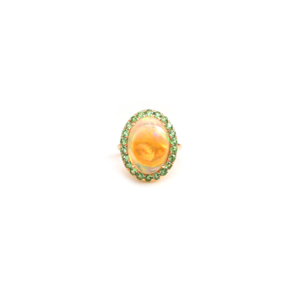 The Dhoop Chhaon Ethiopian Opal & Tsavorite Ring