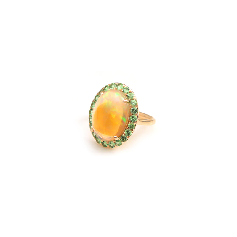 The Dhoop Chhaon Ethiopian Opal & Tsavorite Ring