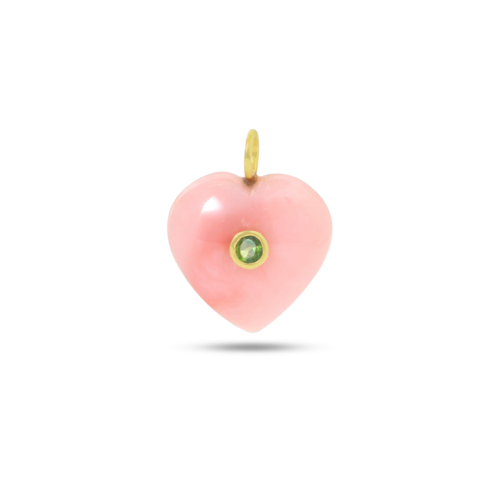 The Gulabi Dil Pink Opal & Emerald Heart Pendant
