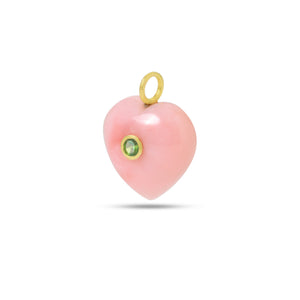 The Gulabi Dil Pink Opal & Emerald Heart Pendant