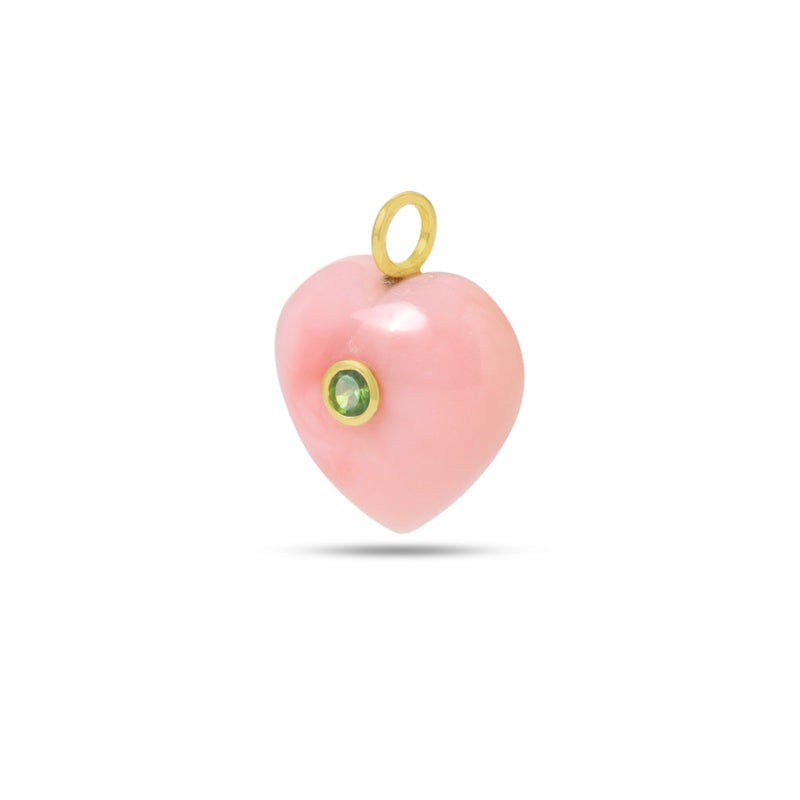 The Gulabi Dil Pink Opal & Emerald Heart Pendant