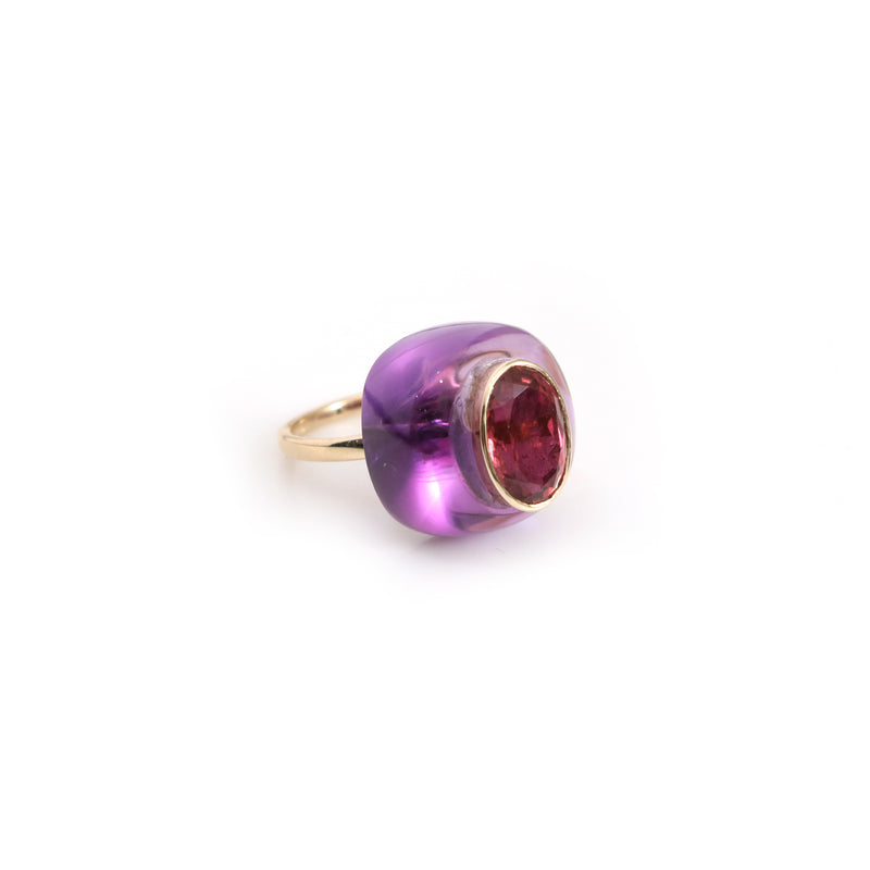 The Jamun Amethyst & Pink Tourmaline Ring