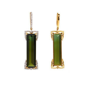 The Verandah Green Tourmaline & Diamond Drop Earrings