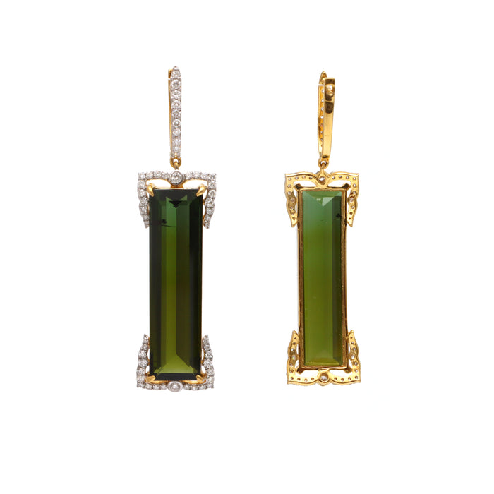 The Verandah Green Tourmaline & Diamond Drop Earrings