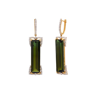 The Verandah Green Tourmaline & Diamond Drop Earrings