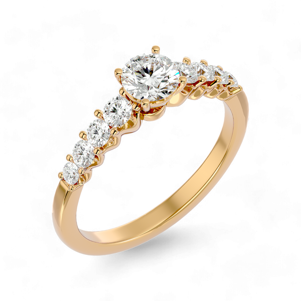 Golden Glow Solitaire Ring