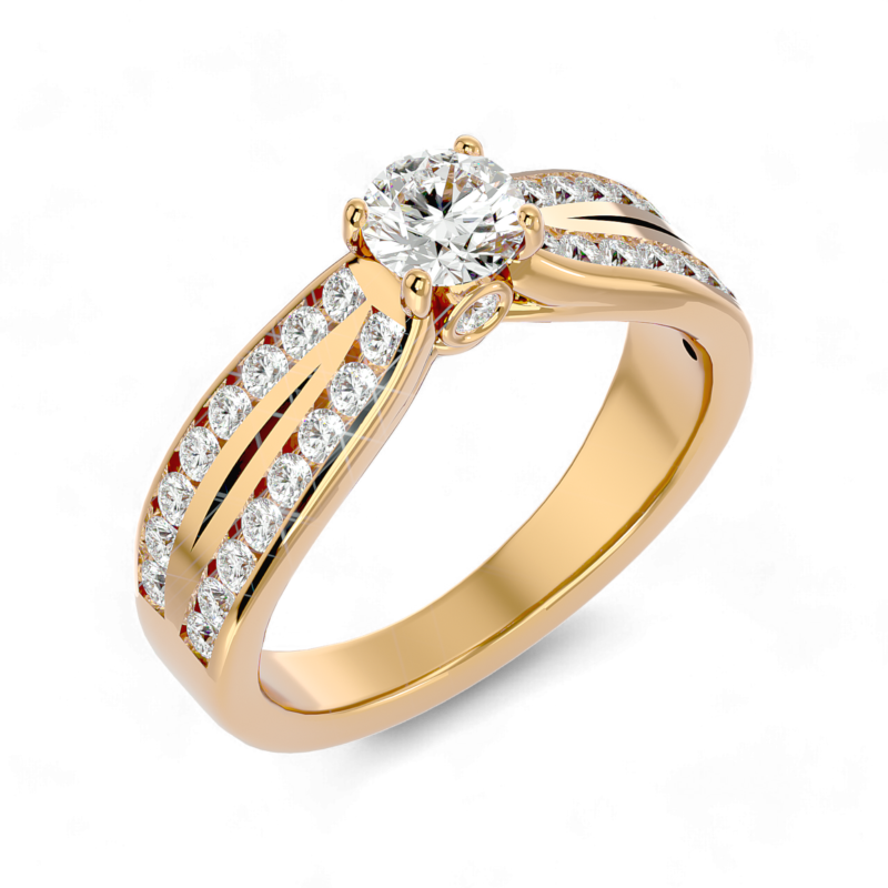Twin Symphony Solitaire Ring